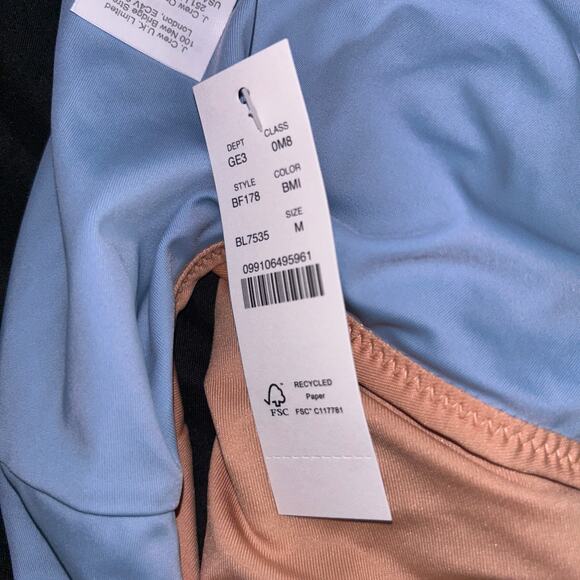 NWT J. Crew Blue High Rise Bikini Swim Bathing Suit Bottom Women's Size Medium - Picture 6 of 8